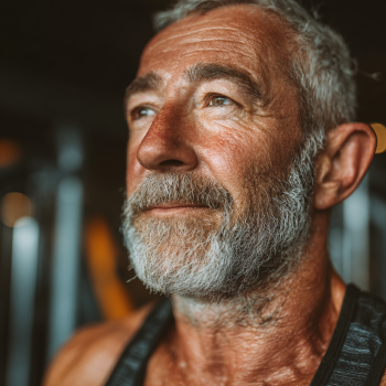 Starsi ludzie ćwiczący fitness w nowoczesnej siłowni